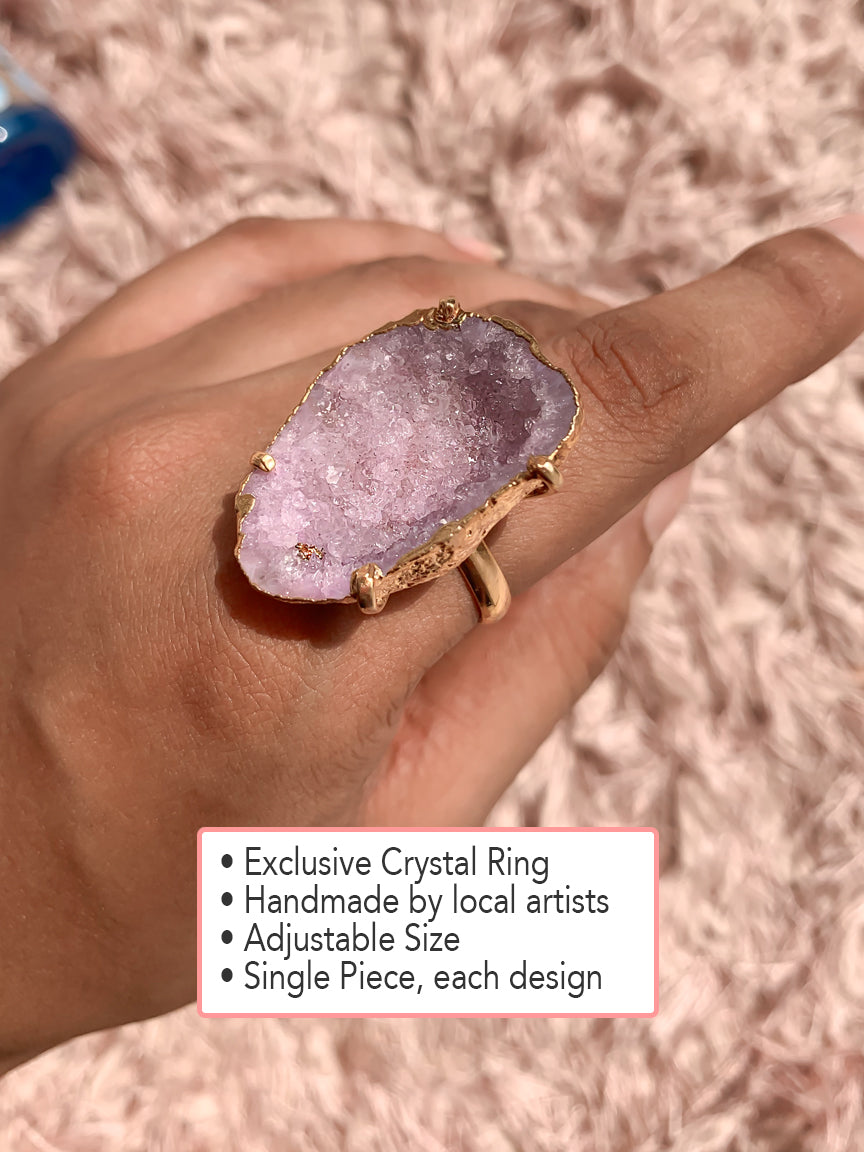 Statement Agate Crystal Ring