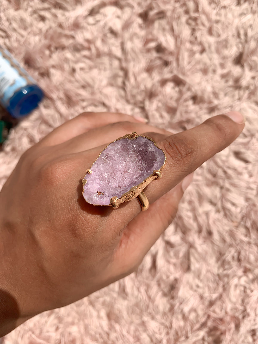 Statement Agate Crystal Ring