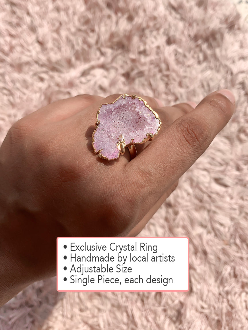 Statement Agate Crystal Ring