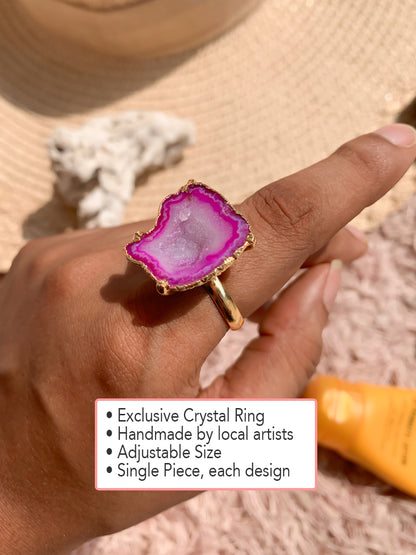 Agate Crystal Ring