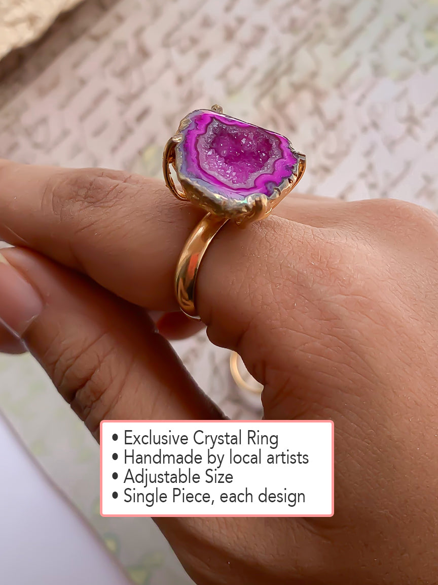 Agate Crystal Ring