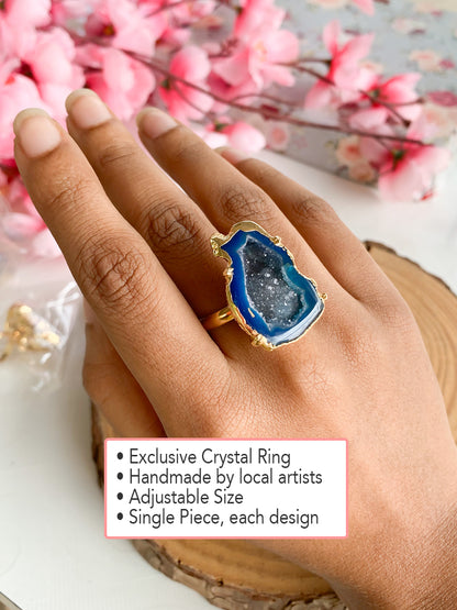 Agate Crystal Ring