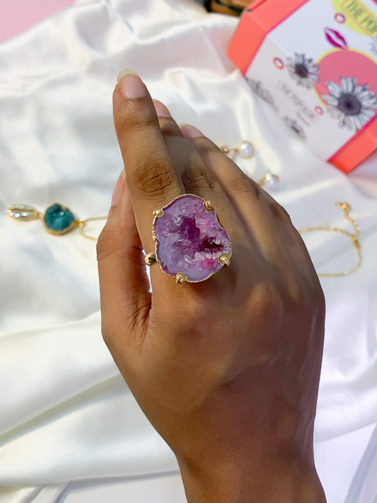 Statement Agate Crystal Ring