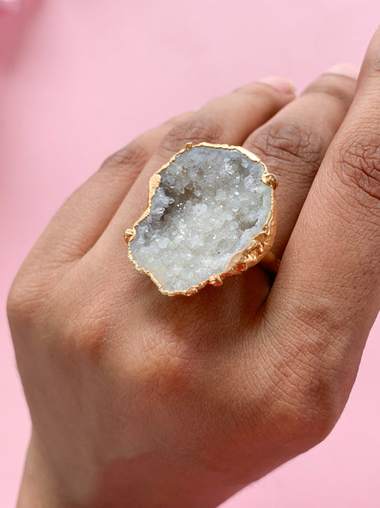 Agate Crystal Ring