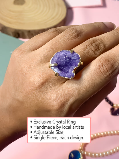 Agate Crystal Ring