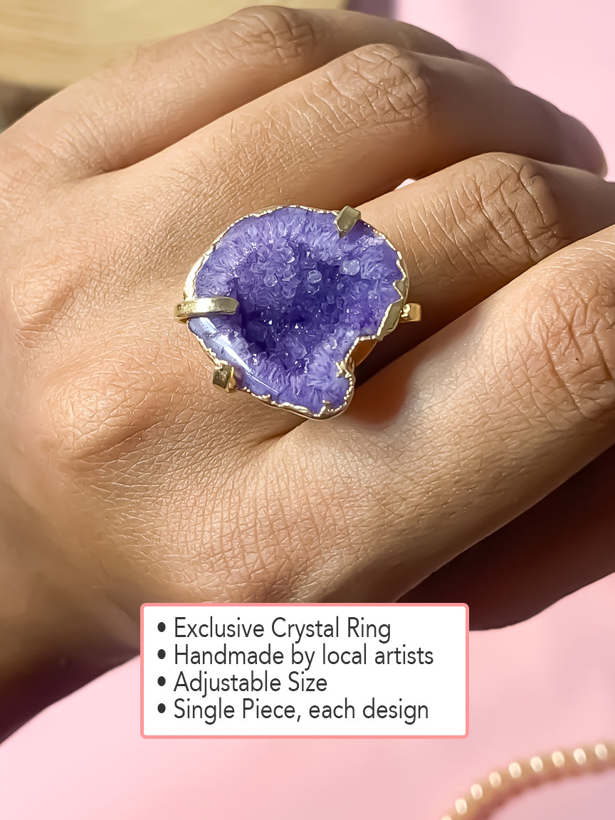 Agate Crystal Ring