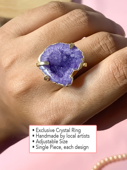 Agate Crystal Ring