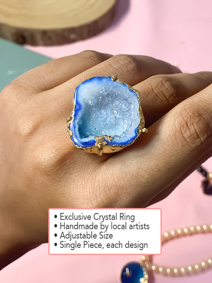 Agate Crystal Ring