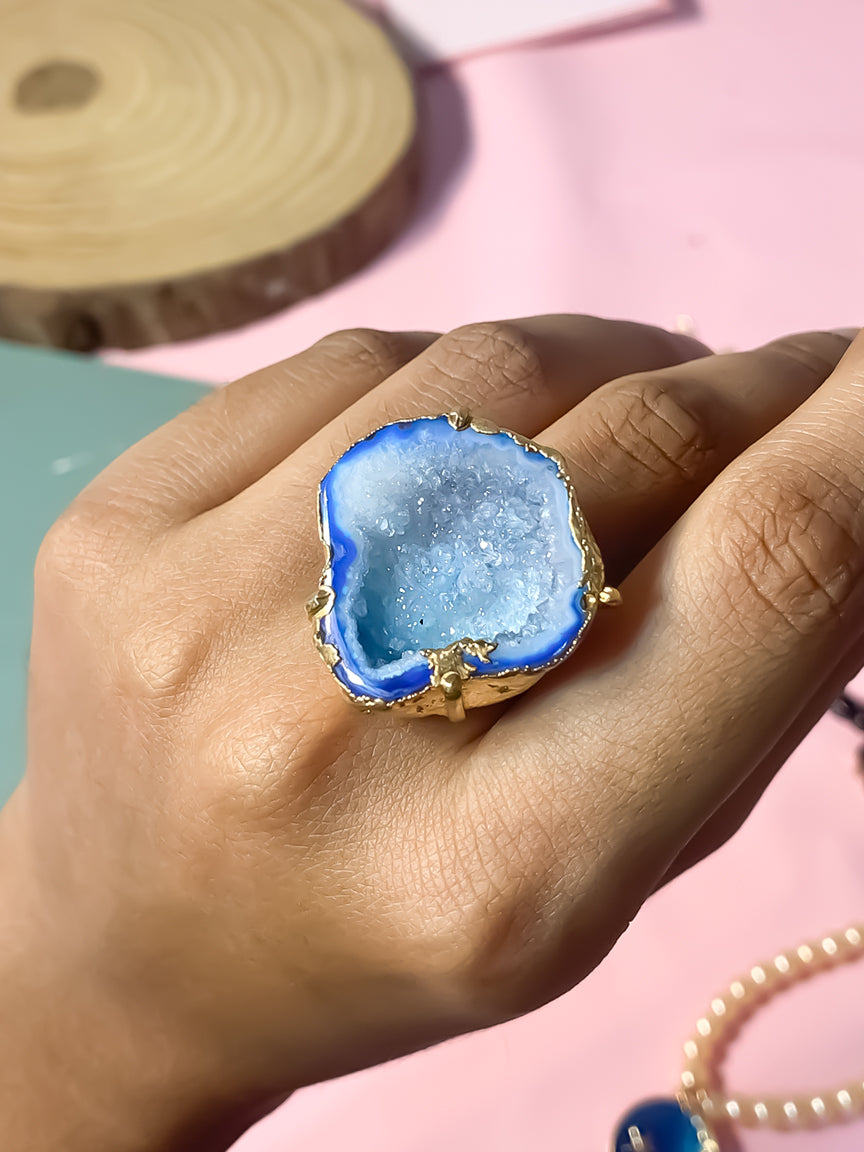 Agate Crystal Ring