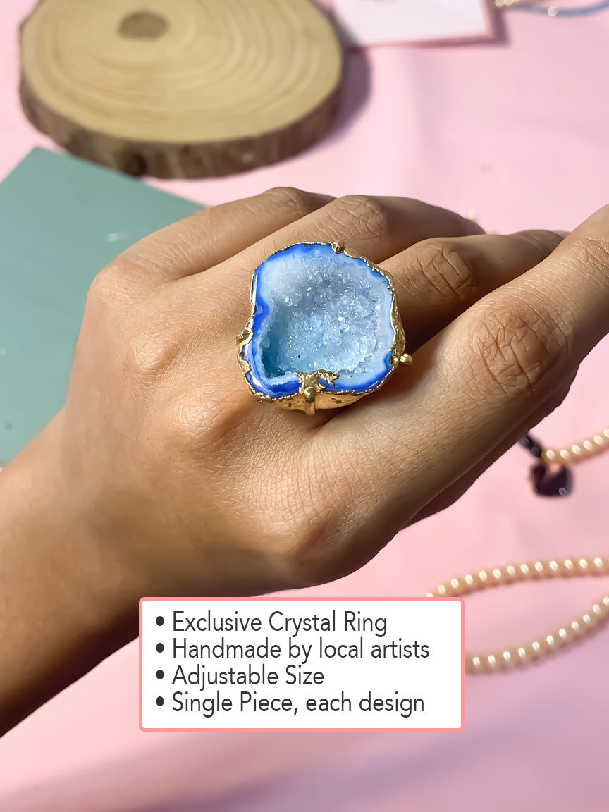 Agate Crystal Ring