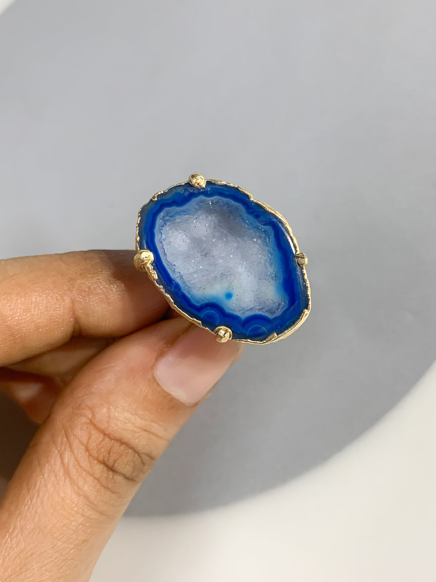 Agate Crystal Ring