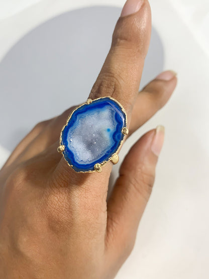 Agate Crystal Ring