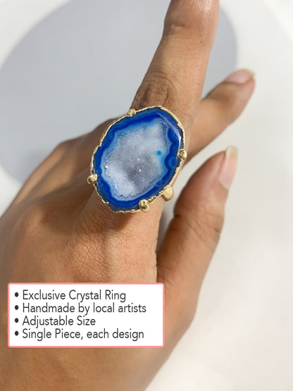 Agate Crystal Ring