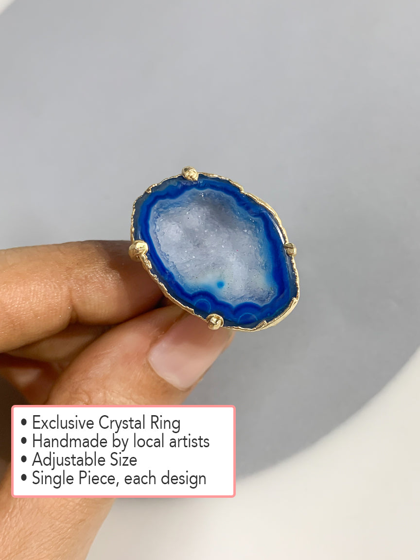 Agate Crystal Ring