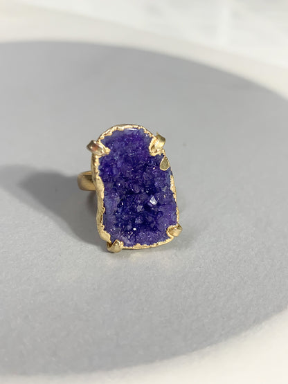 Agate Crystal Ring