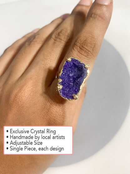 Agate Crystal Ring