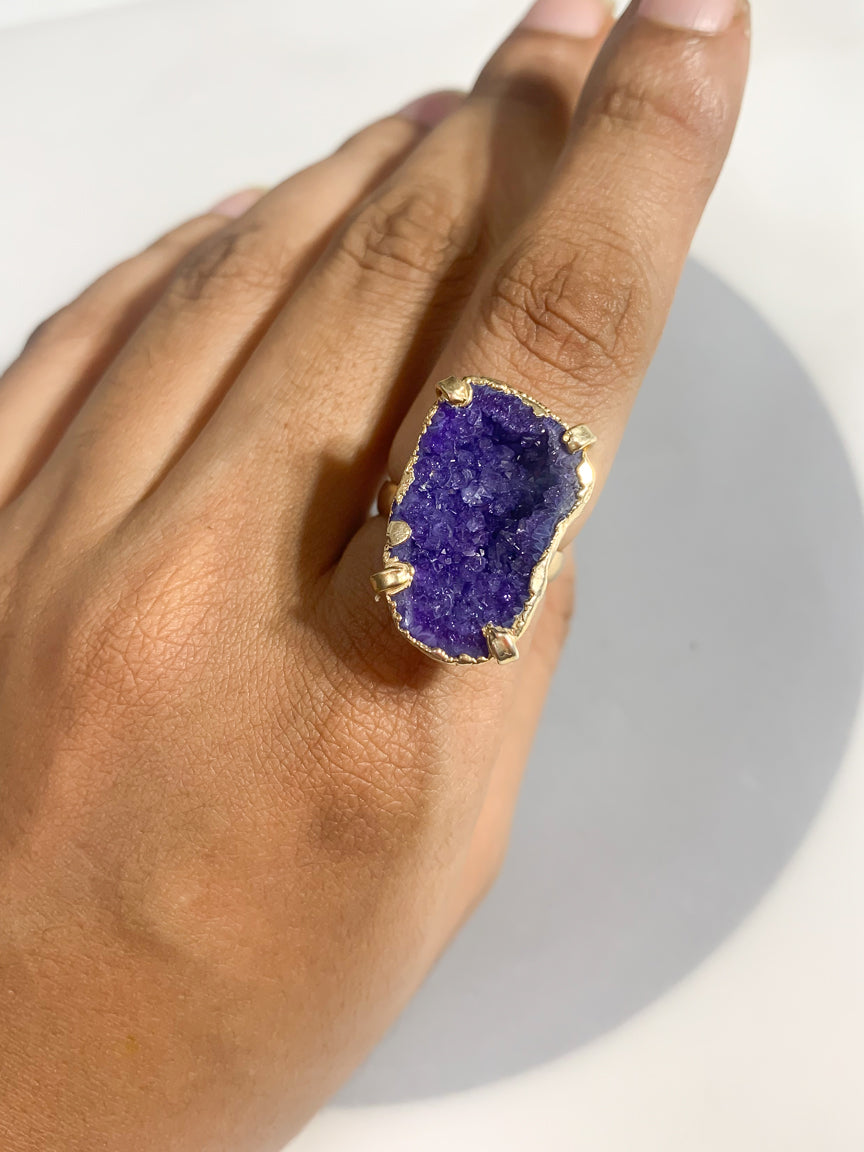 Agate Crystal Ring