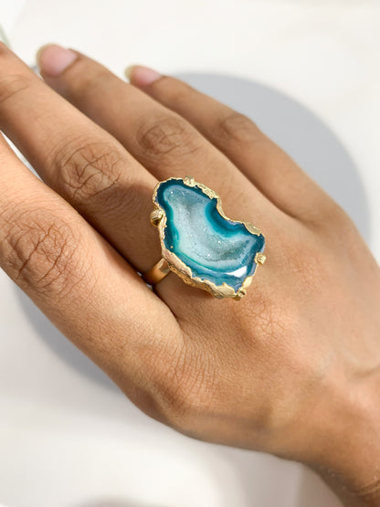 Statement Agate Crystal Ring