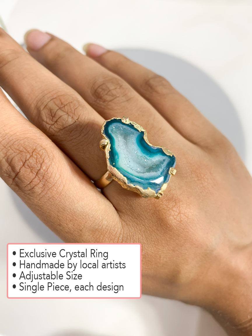 Statement Agate Crystal Ring