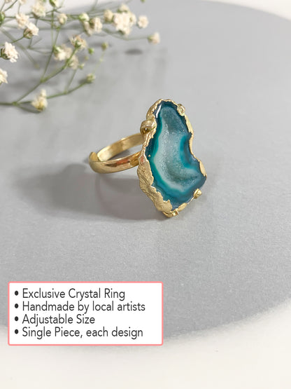 Statement Agate Crystal Ring