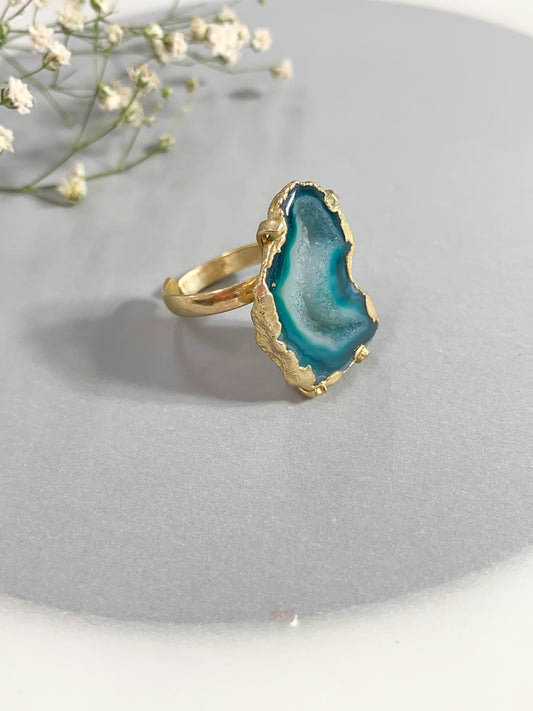 Statement Agate Crystal Ring