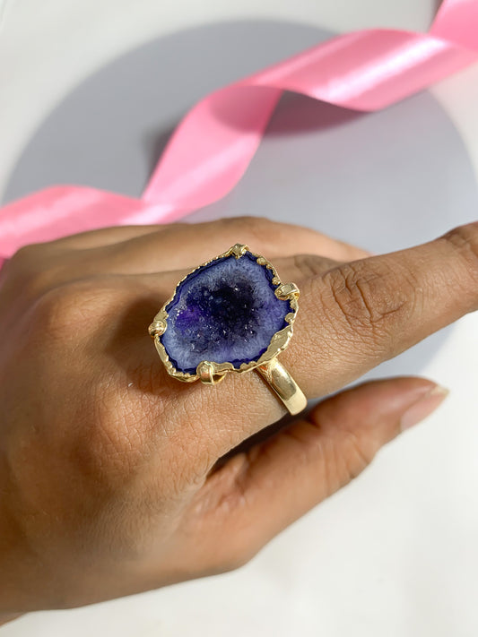 Agate Crystal Ring