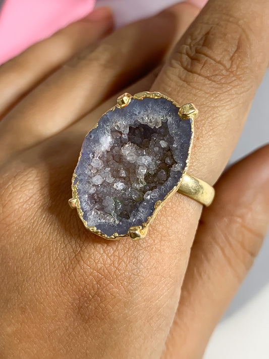 Agate Crystal Ring