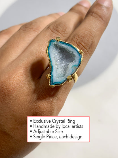 Statement Agate Crystal Ring