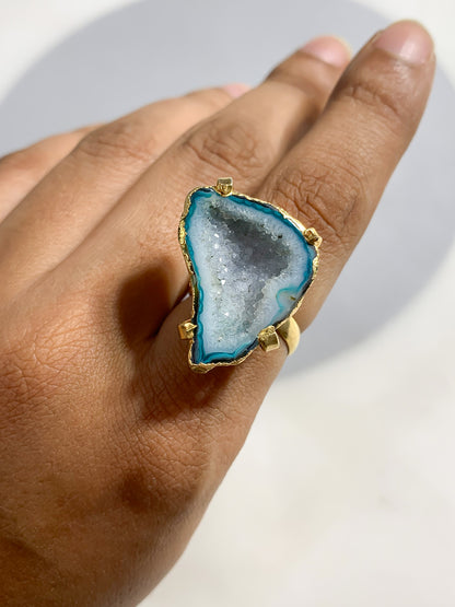 Statement Agate Crystal Ring