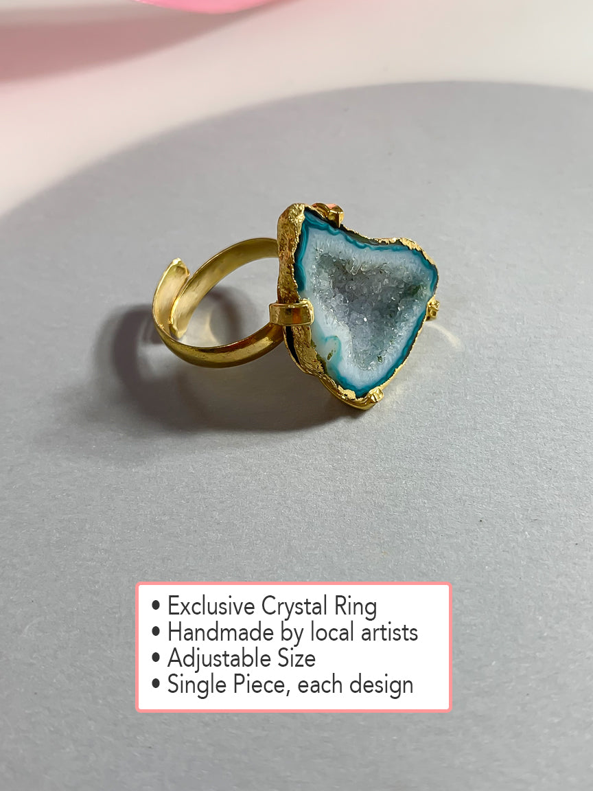 Statement Agate Crystal Ring