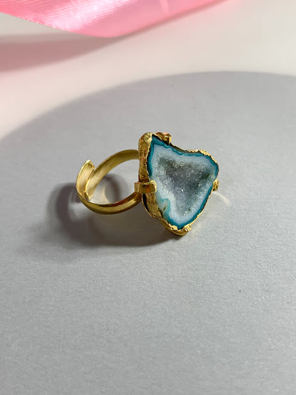 Statement Agate Crystal Ring