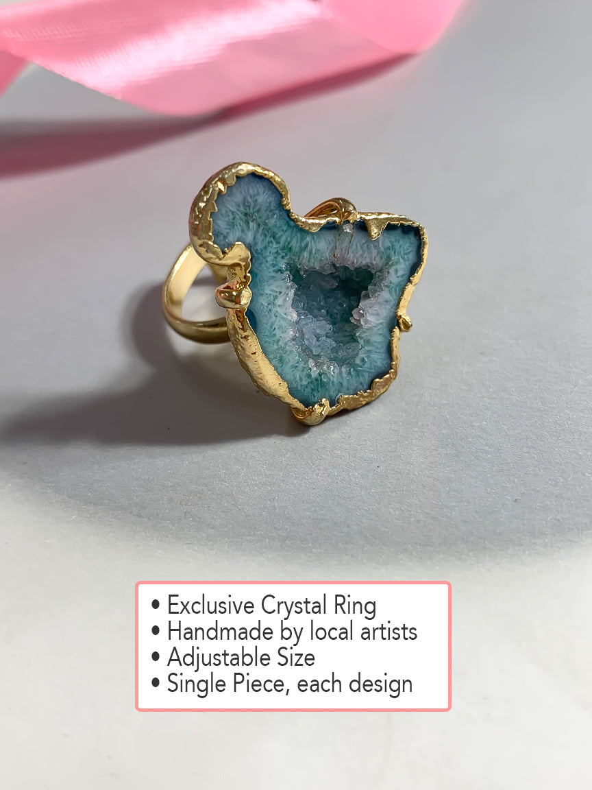 Agate Crystal Ring