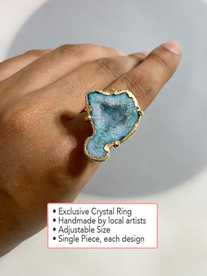 Agate Crystal Ring