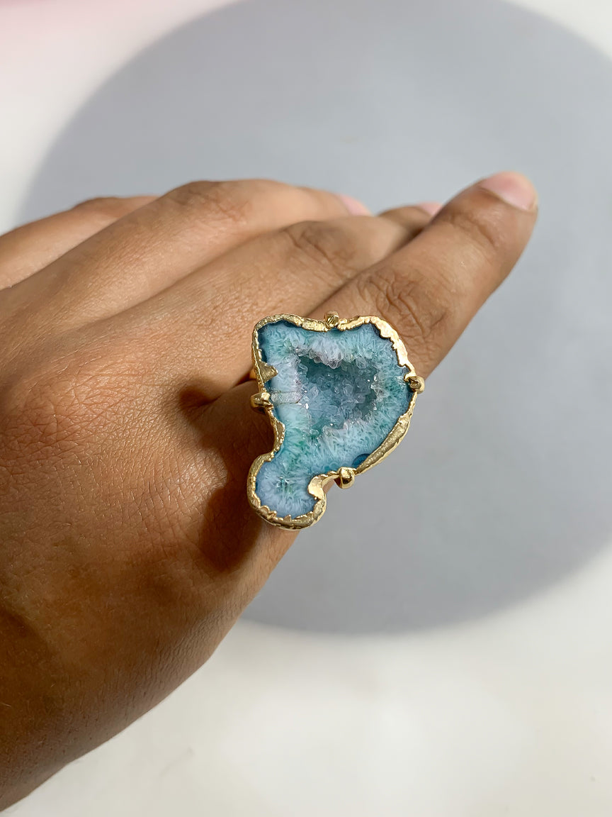 Agate Crystal Ring