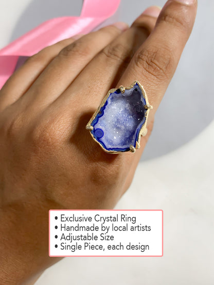 Agate Crystal Ring