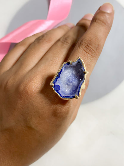 Agate Crystal Ring