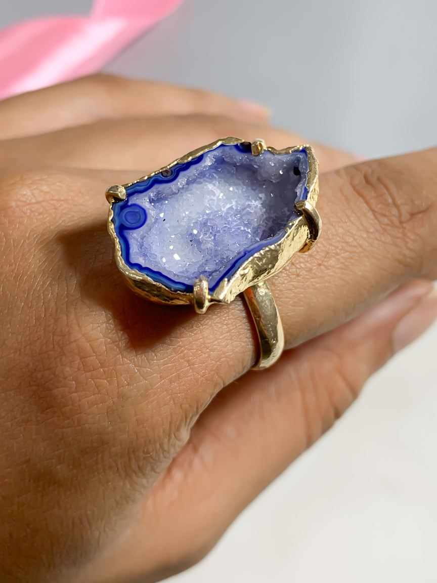 Agate Crystal Ring