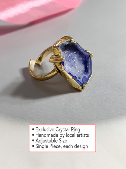 Agate Crystal Ring