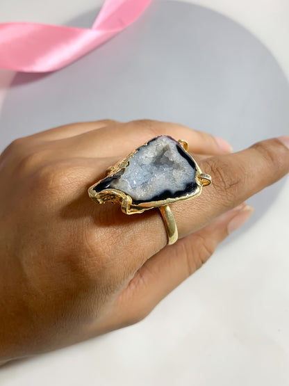 Agate Crystal Ring