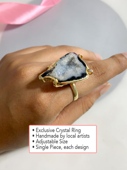 Agate Crystal Ring