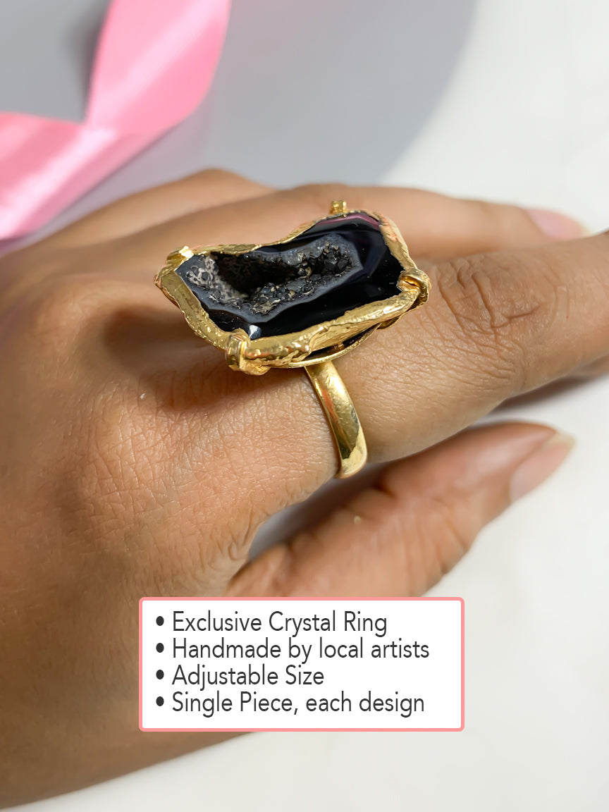 Agate Crystal Ring