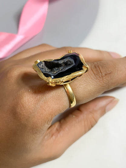 Agate Crystal Ring