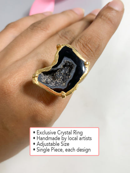 Agate Crystal Ring