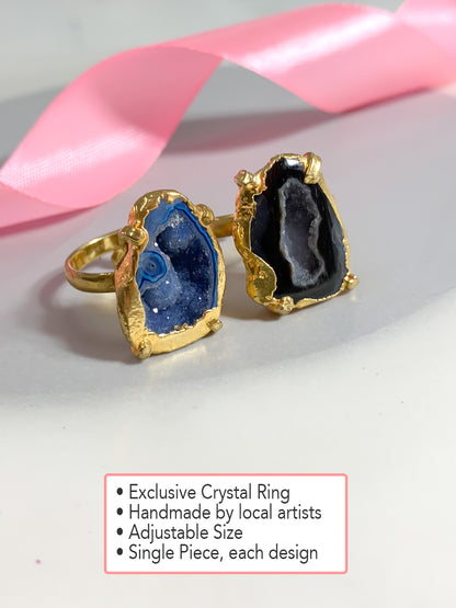 Agate Crystal Rings Duo