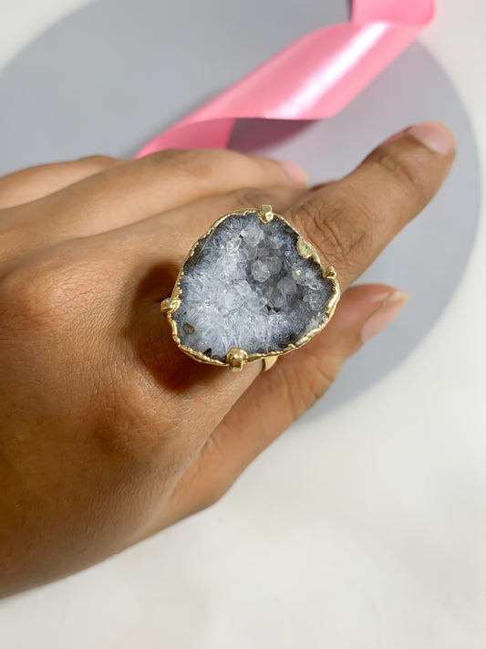 Agate Crystal Ring