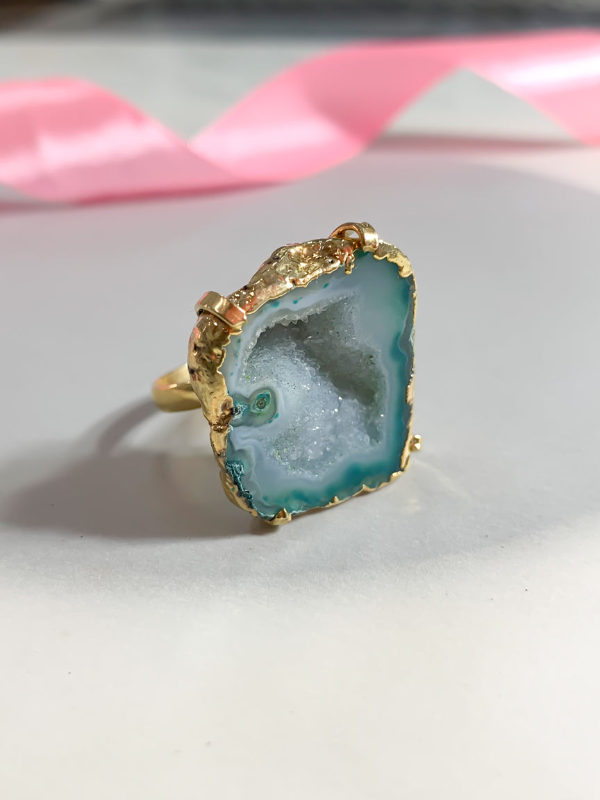 Agate Crystal Ring