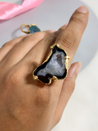 Agate Crystal Ring