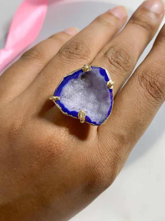 Agate Crystal Ring