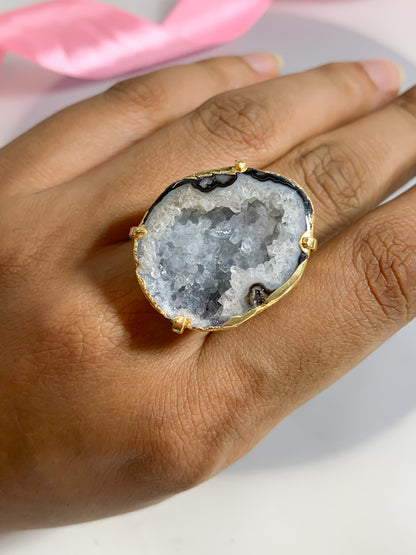 Agate Crystal Ring