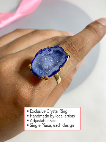 Agate Crystal Ring